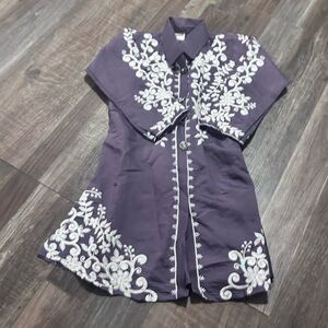 Embroidered applica purple with lace sequin dress 7-8 Pakistan